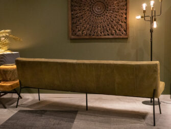 lange eetkamerbank leer