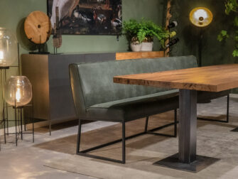 eetkamerbank runderleer