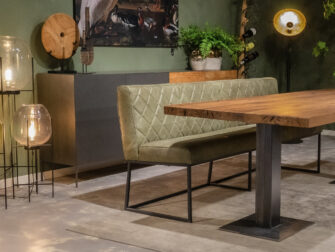 lederen eetkamerbank