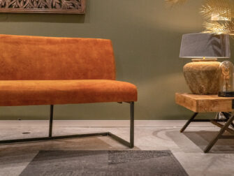 eetkamerbank gouden stof