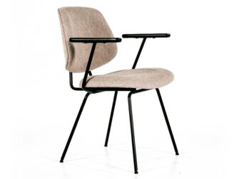 ranke eetkamerstoel met stalen onderstel