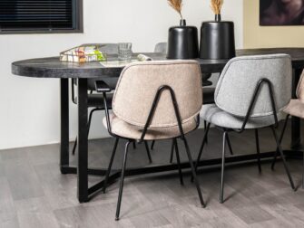 voorraad eetkamerstoel grijze stof eleonora