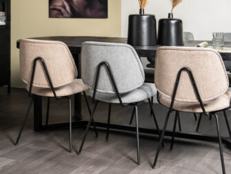 eleonora eetkamerstoel stof zwarte poten