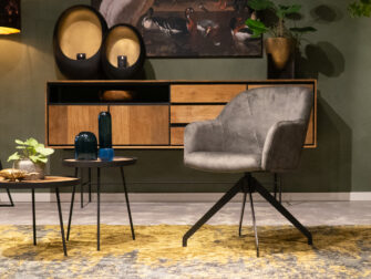 stoere eetkamerstoel groene adore stof