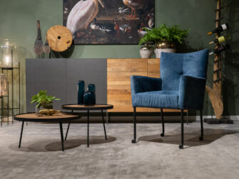 Blauwe eetkamerstoel