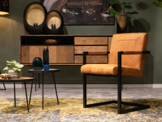 industriële eetkamerstoelen van stof