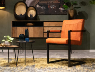 terra stoffen eetkamerstoelen ijzeren poot