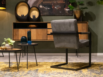 grijze lederen eetkamerstoelen ijzeren frame