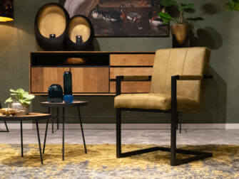 groene industriële eetkamerstoel