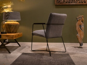 Eetkamerstoel Bonetto met arm - silent stof - dark grey