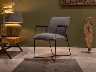 Eetkamerstoel Bonetto met arm - silent stof - dark grey