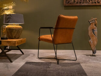 Eetkamerstoel Bonetto met arm - bull eco leder - camel