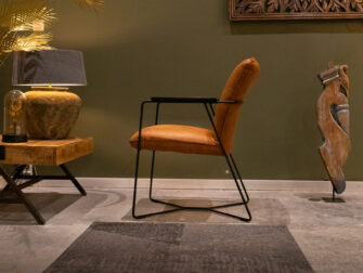 Eetkamerstoel Bonetto met arm - bull eco leder - camel