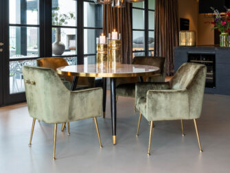 groene velvet eetkamerstoelen harper