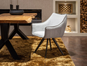 industriële kuipstoelen beige stof