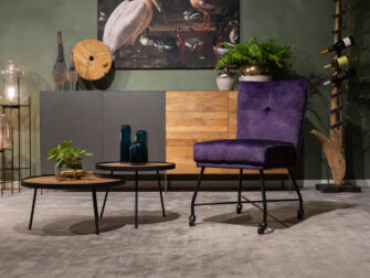 Paarse eetkamerstoel