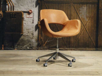 cognac leren eetkamerstoel