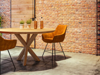 Eetkamerstoel Fangiano in velvet kleur cognac