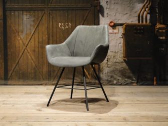 grijze leren kuipstoel