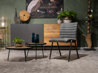 Grijze lederen stoel