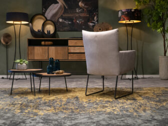 industriële leren eetkamertoelen met leuning