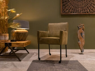 leren eetkamerstoel olijf