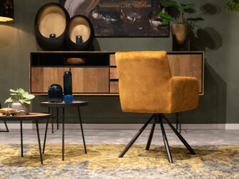 gouden eetkamerstoel met draaifunctie