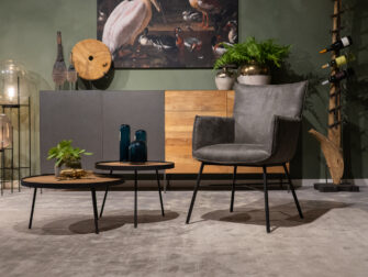 Grijze lederen stoel