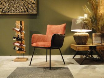 zwarte leren eetkamerstoel