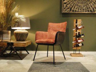 rode leren eetkamerstoel