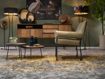 industriële eetkamerstoelen groen leer