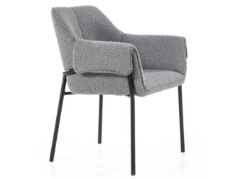 stoere eetkamerstoel in teddy stof voorraad