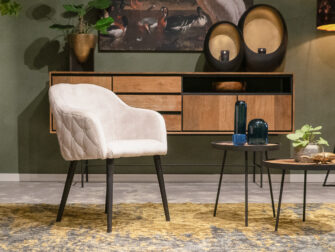 witte velours eetkamerstoel op 4 poten