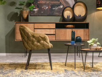 chique groene velours kuipstoelen