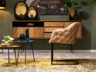 industriële eetkamerstoel met armleuningen