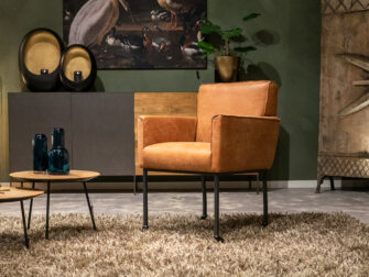 cognac lederen stoel