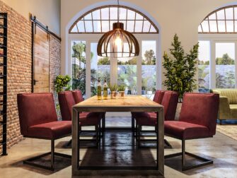 set van 6 rode stoelen