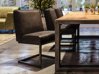 bruin leren eetkamerstoel