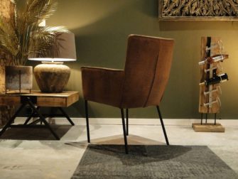 stoere leren cognac eetkamerstoel