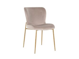 velours eetkamerstoel met gouden poten