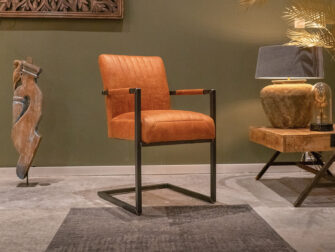 eetkamerstoel cognac leer