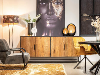 industrieel dressoir van teakhout