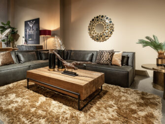 industriële salontafel dikke balken