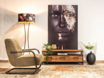 tv-meubel met 3 lade reclaimed teak