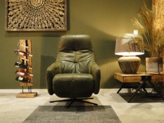 groene leren fauteuil