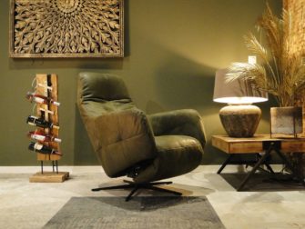 groene leren relaxfauteuil