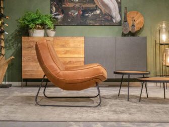 cognac leren fauteuil