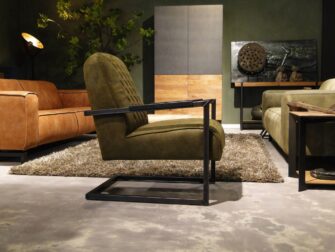 Stoere groene fauteuil