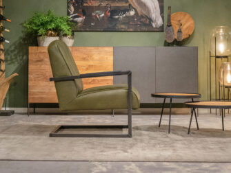 groene leren stoelen