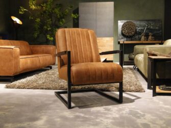 Stoere relaxfauteuil cognac